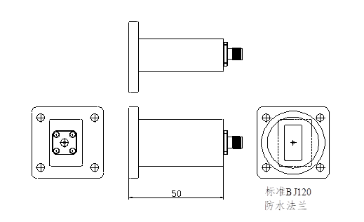 BJ120（WR75）同轴波导转换器